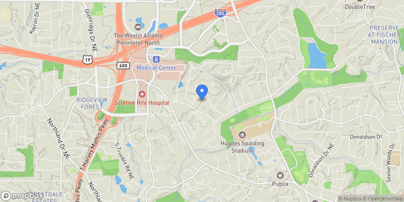 Map showing Brookhaven, Georgia, United States.