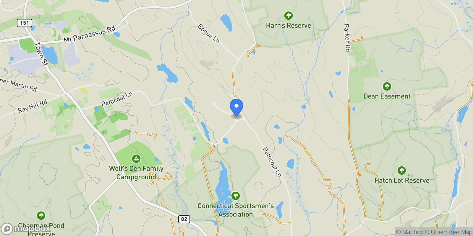 Map showing 2 Acorn Drive, East Haddam, Connecticut, United States.