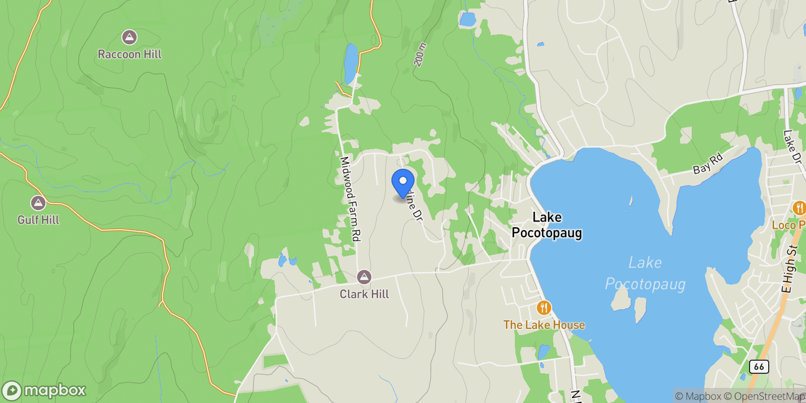 Map showing 6 Starview Way, East Hampton, Connecticut, United States.