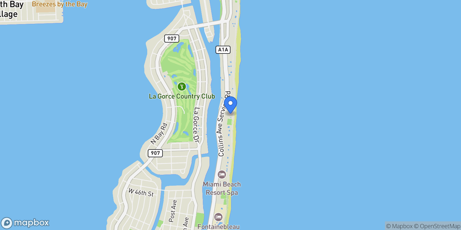 Map showing 5333 Collins Ave, Miami Beach, Florida, United States.