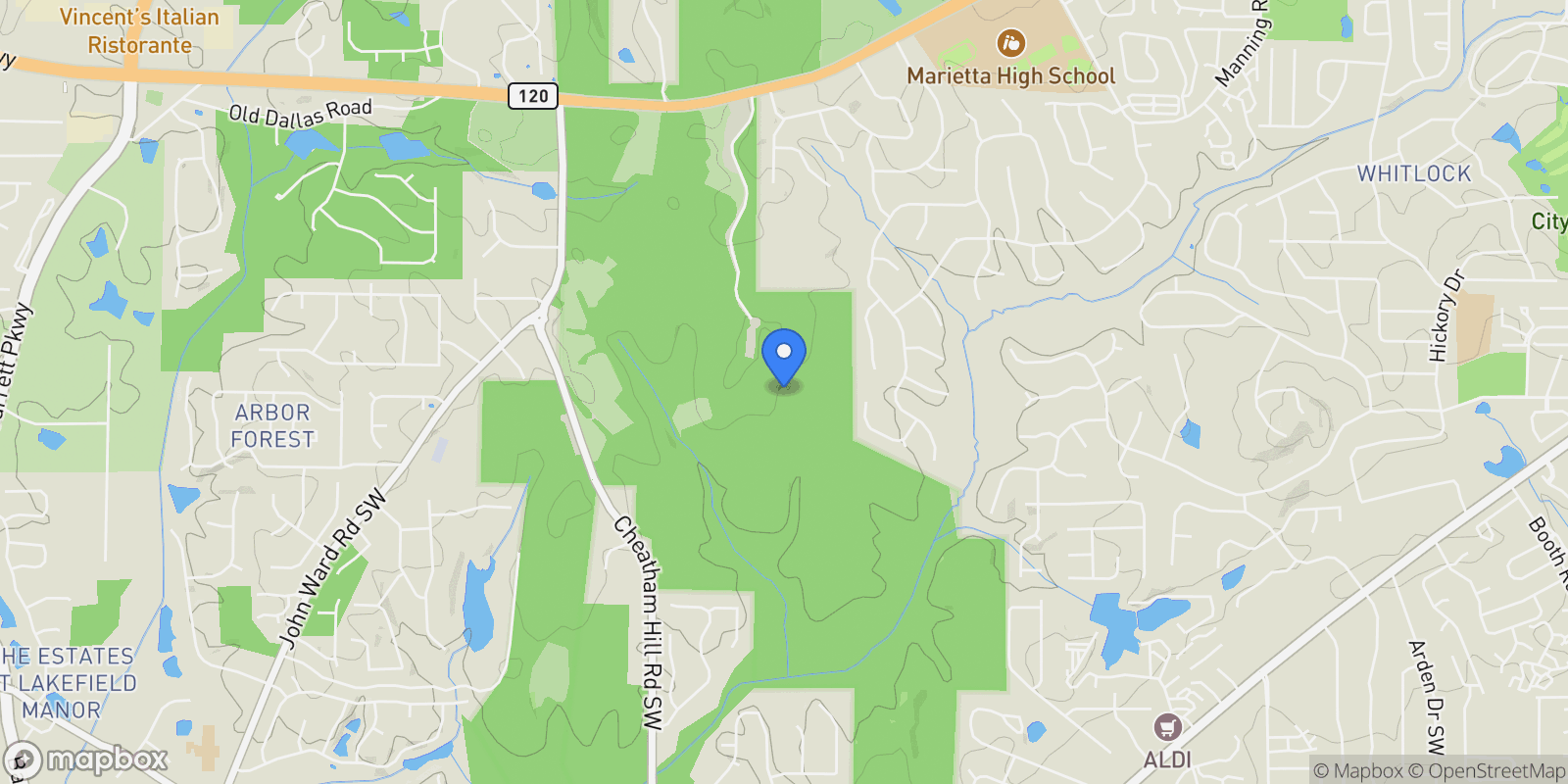 Map showing 2723 Byess Court, Marietta, Georgia, United States.