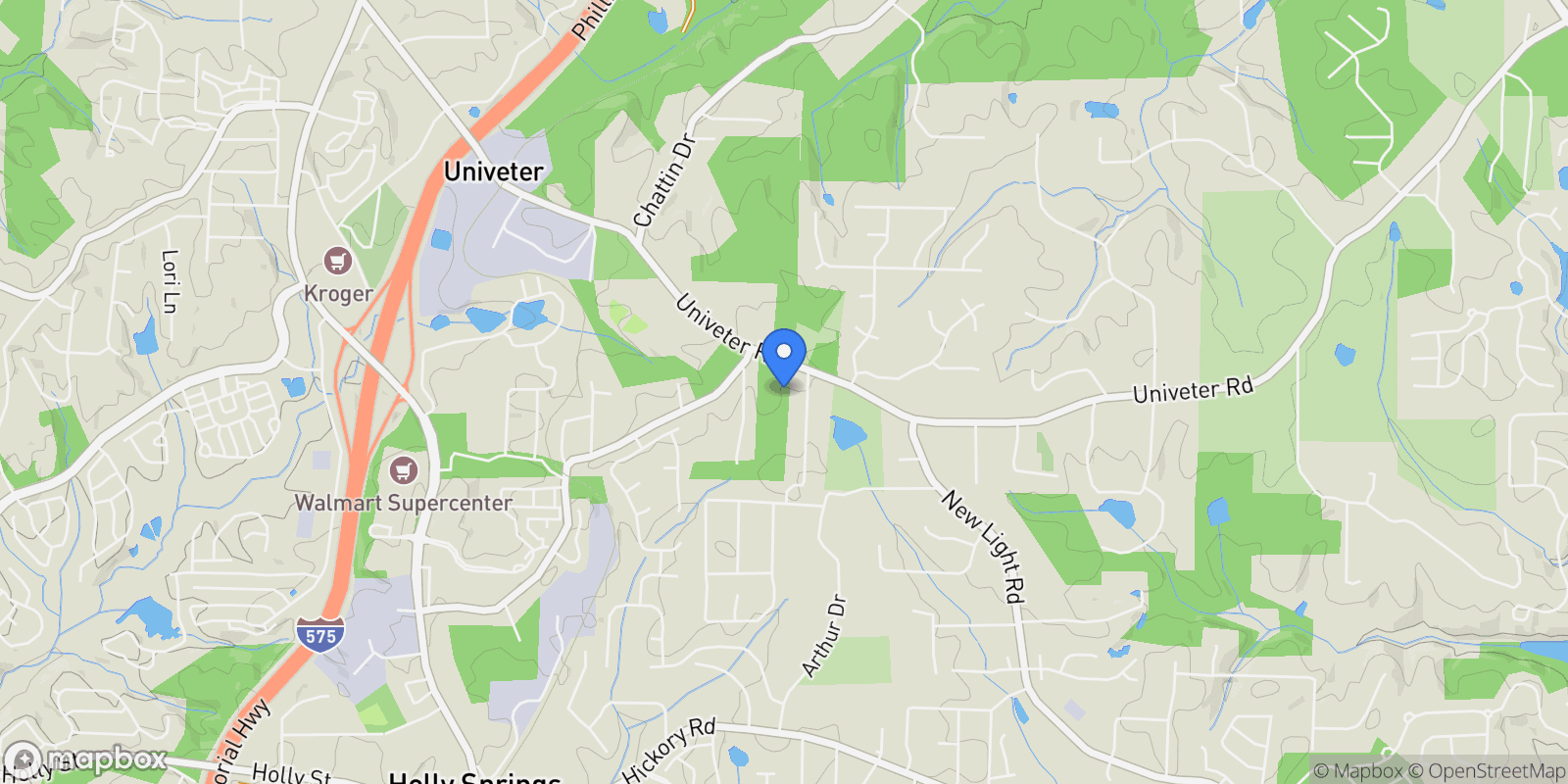 Map showing 208 Knollwood Drive, Canton, Georgia, United States.