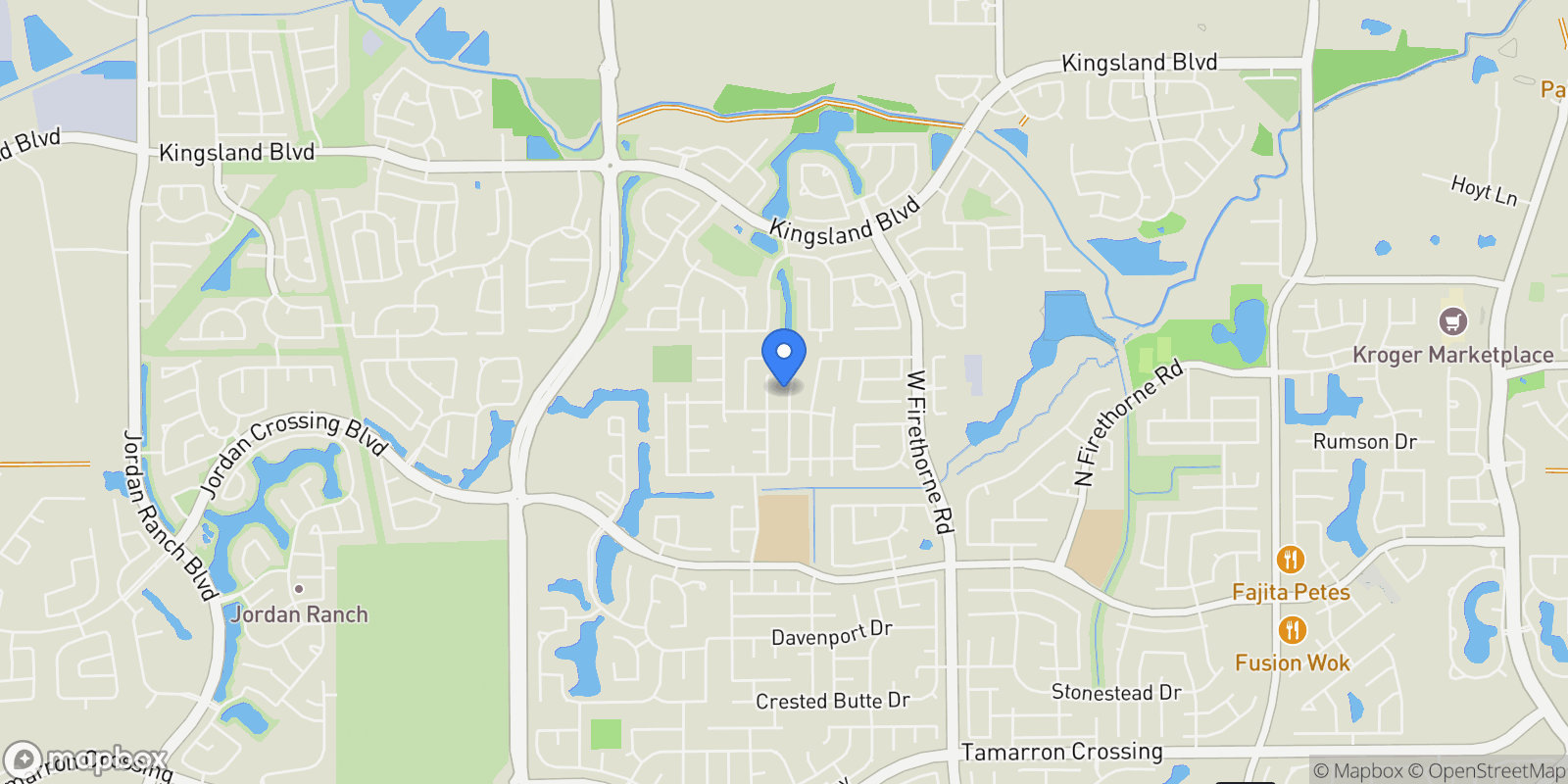 Map showing 2130 Taylor Marie Trail, Katy, Texas, United States.