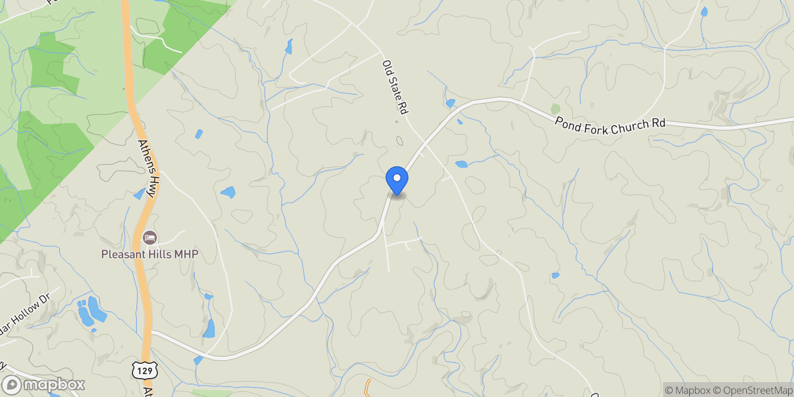 Map showing 1620 Pond Fork Church Road, Talmo, Georgia, United States.
