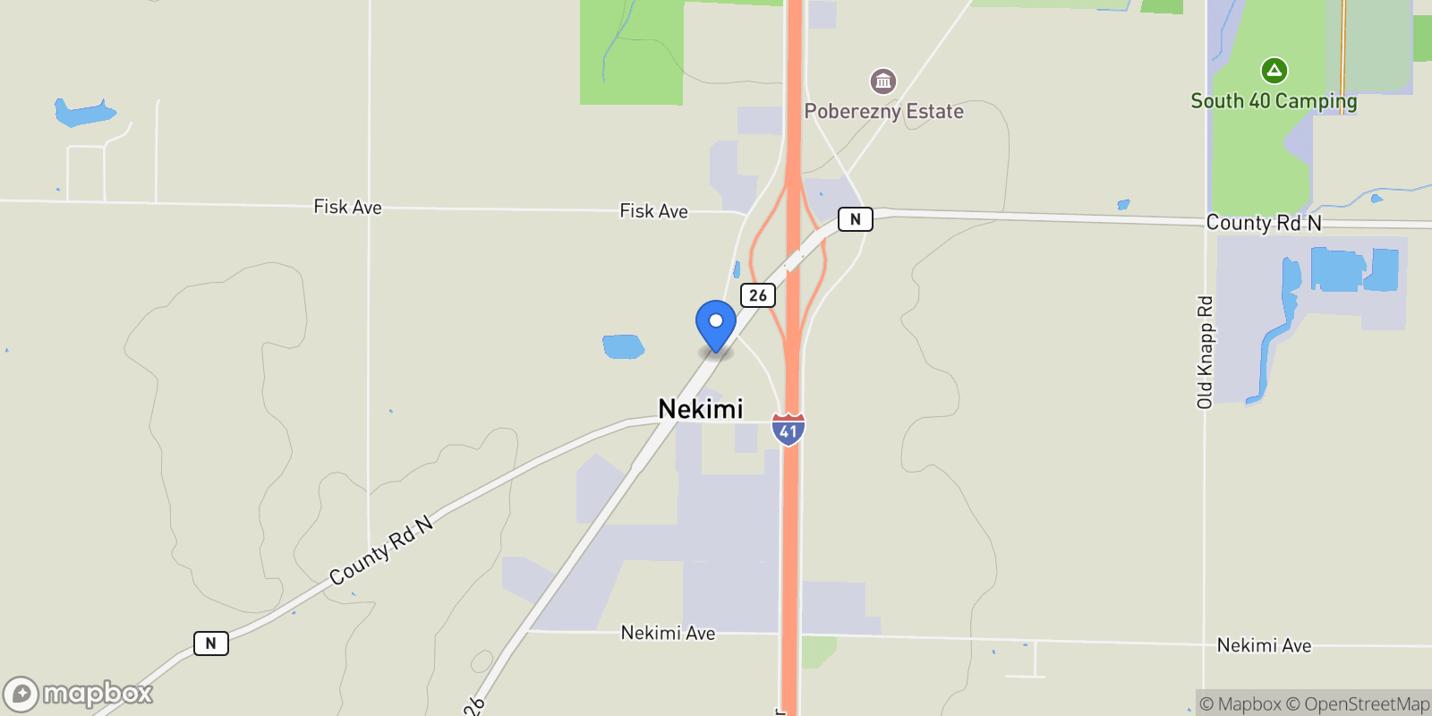 Map showing Waupun Road, Oshkosh, WI 54904, Oshkosh, Wisconsin, United States.