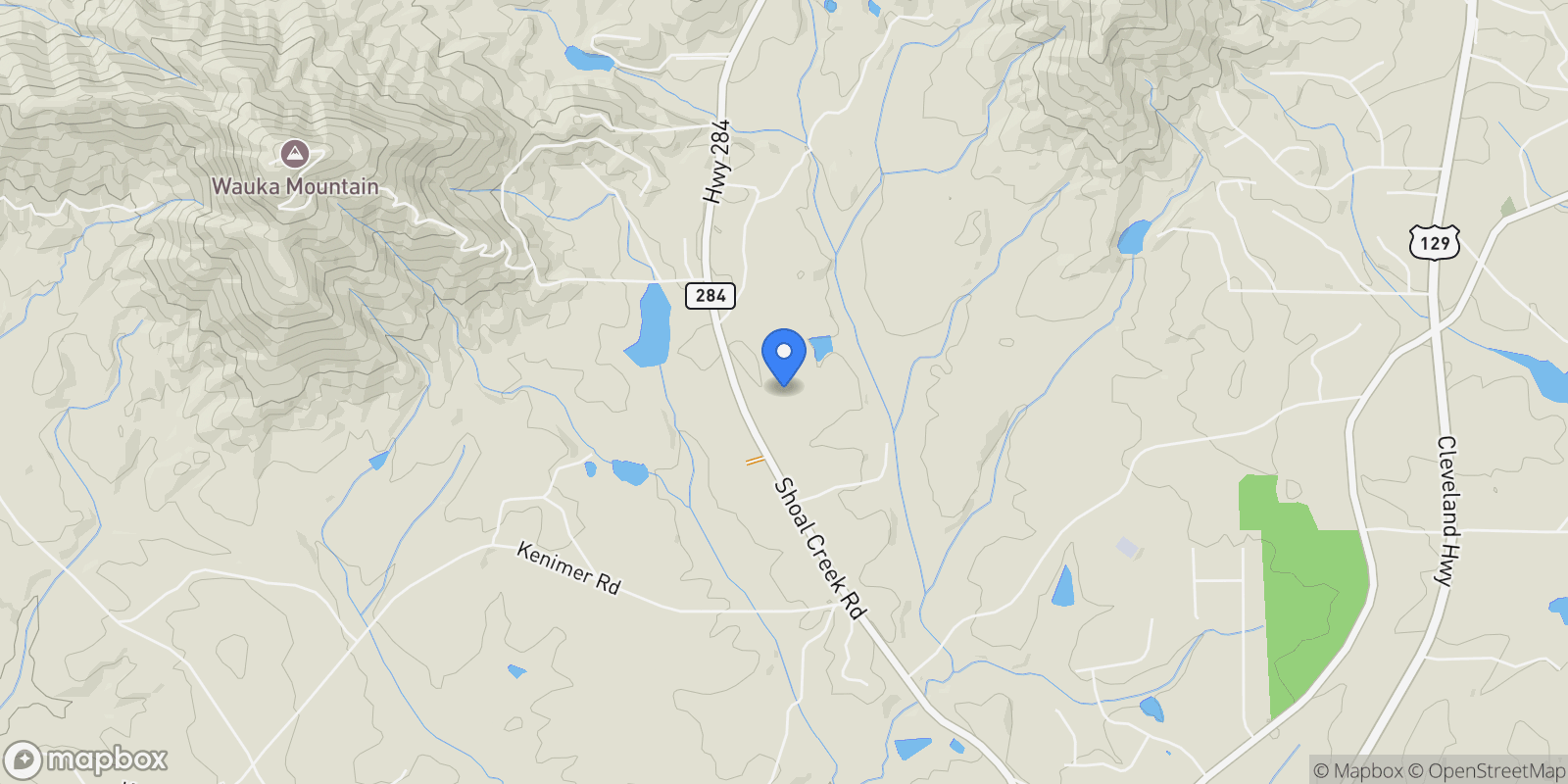 Map showing 6752 Shoal Creek Road, Clermont, Georgia, United States.