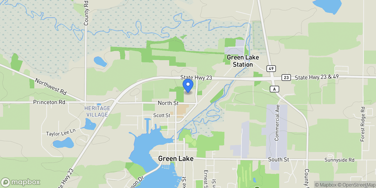 Map showing 540 North, Green Lake, WI 54941, Green Lake, Wisconsin, United States.