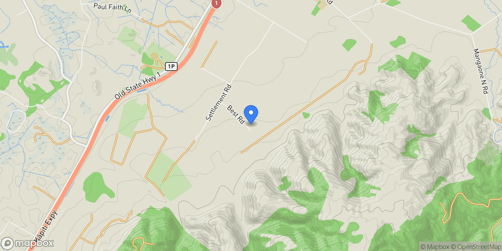 Map showing 45 Best Road Te Horo, Wellington, WGN 5582, Te Horo, Wellington, New Zealand.