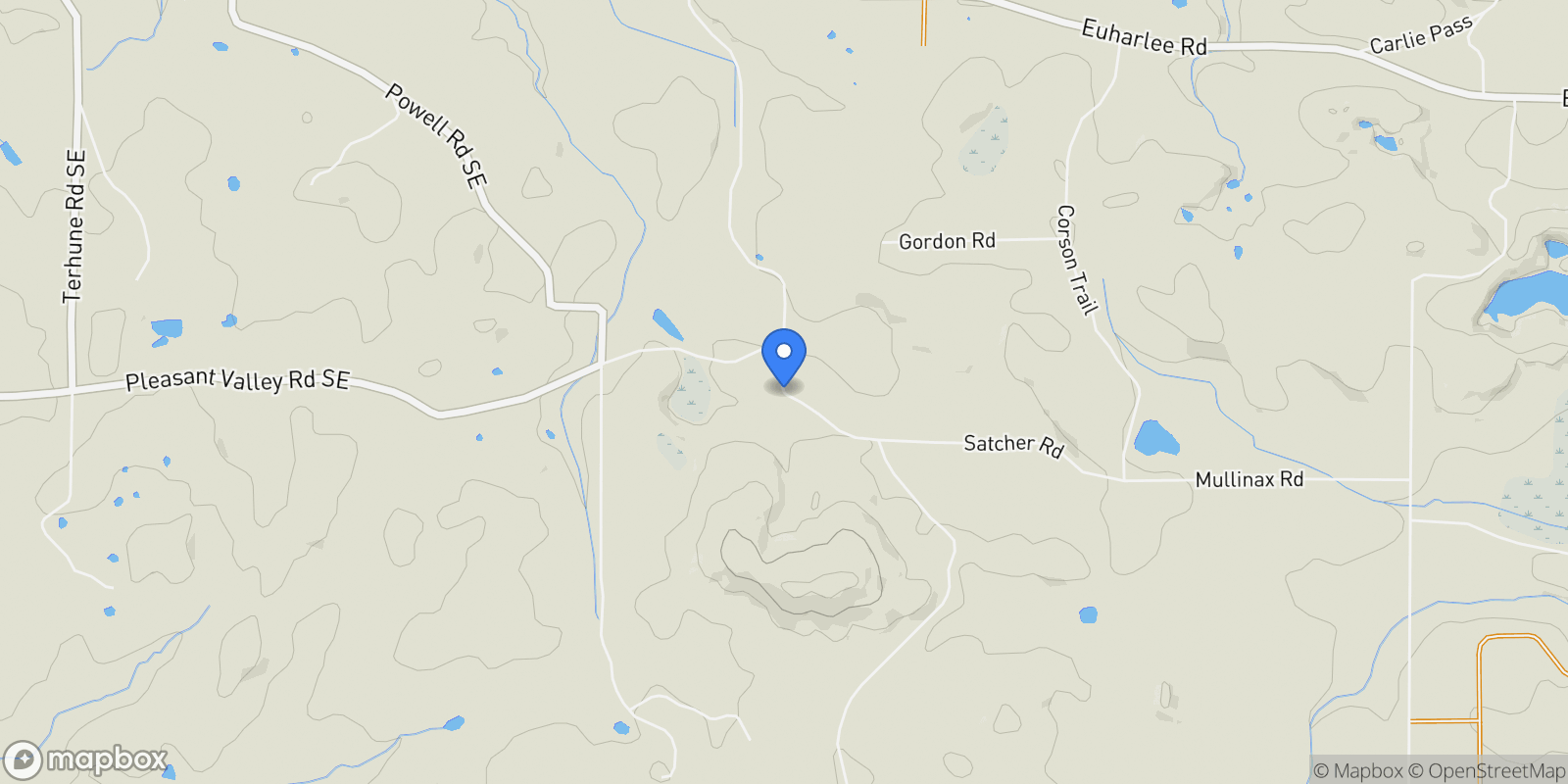 Map showing 119 Satcher Road, Taylorsville, Georgia, United States.