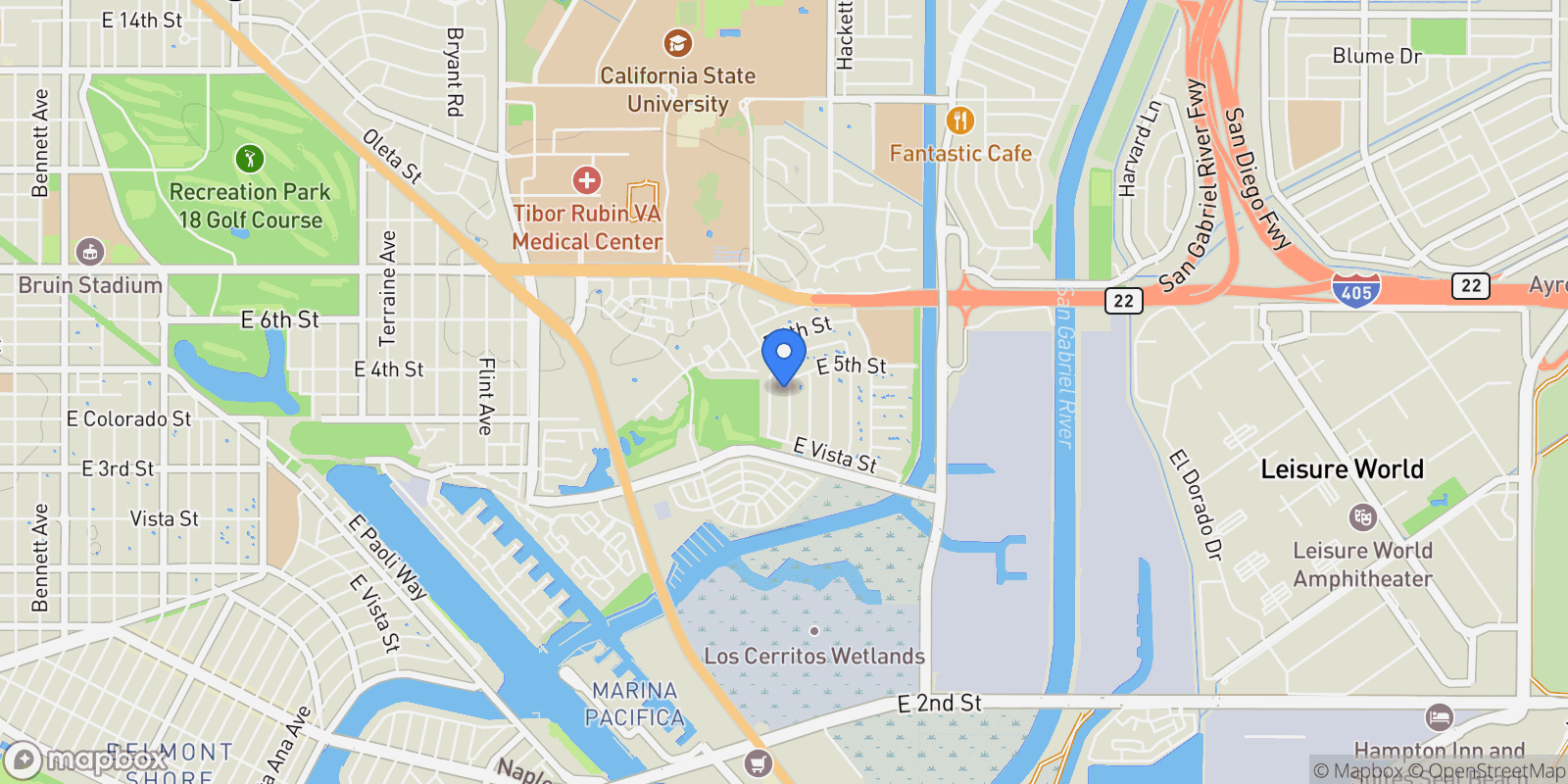 Map showing 451 Margo, Signal Hill, California, United States.