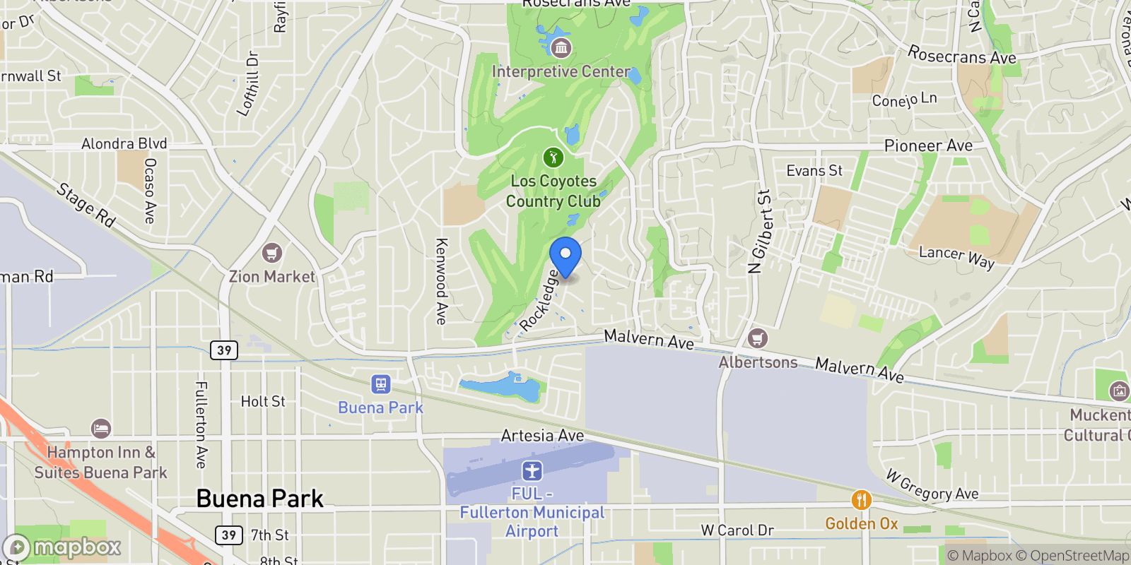 Map showing 5471 Jonesboro, Buena Park, California, United States.