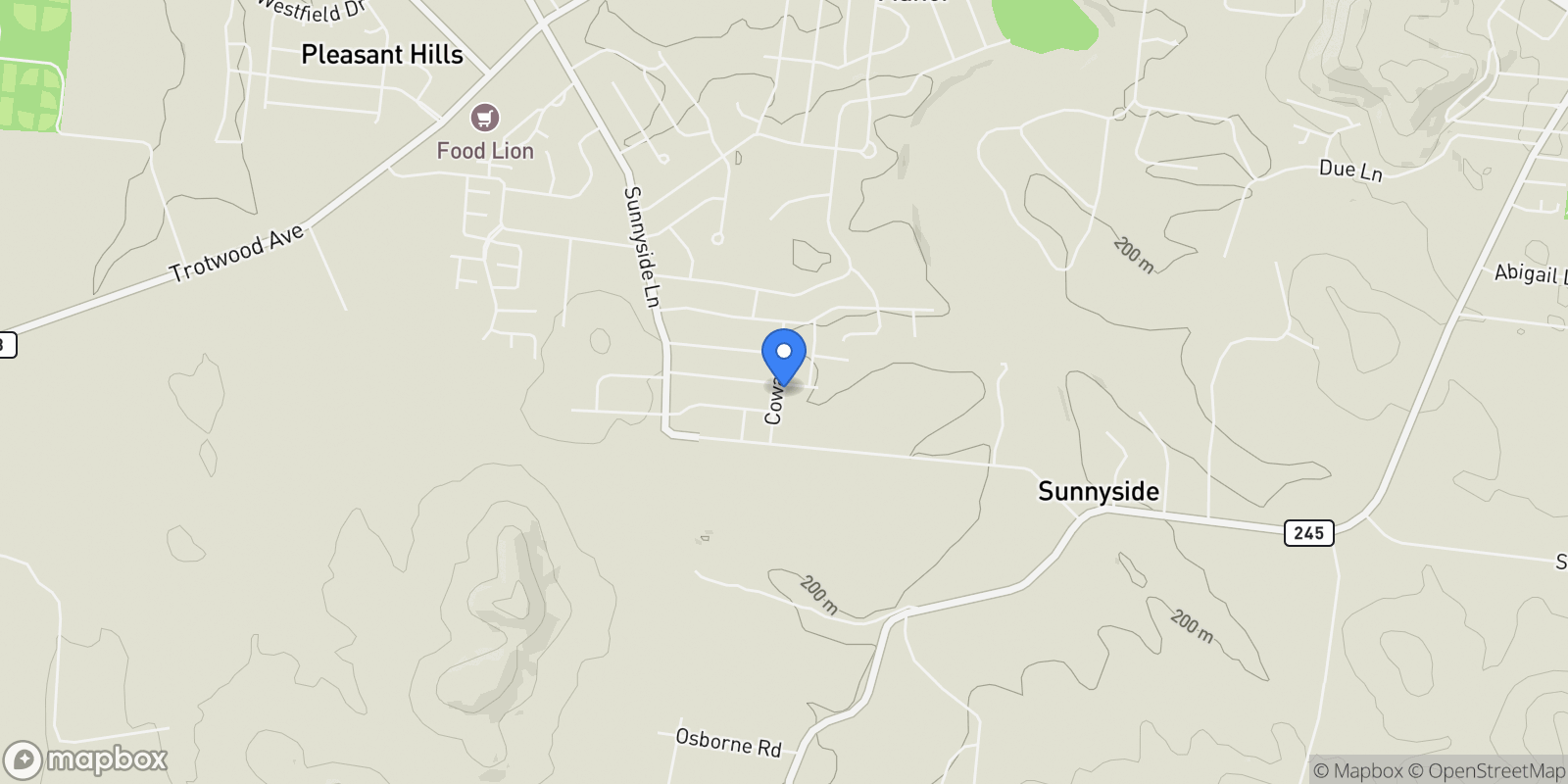 Map showing 1415 Spainwood St, Columbia, Tennessee, United States.