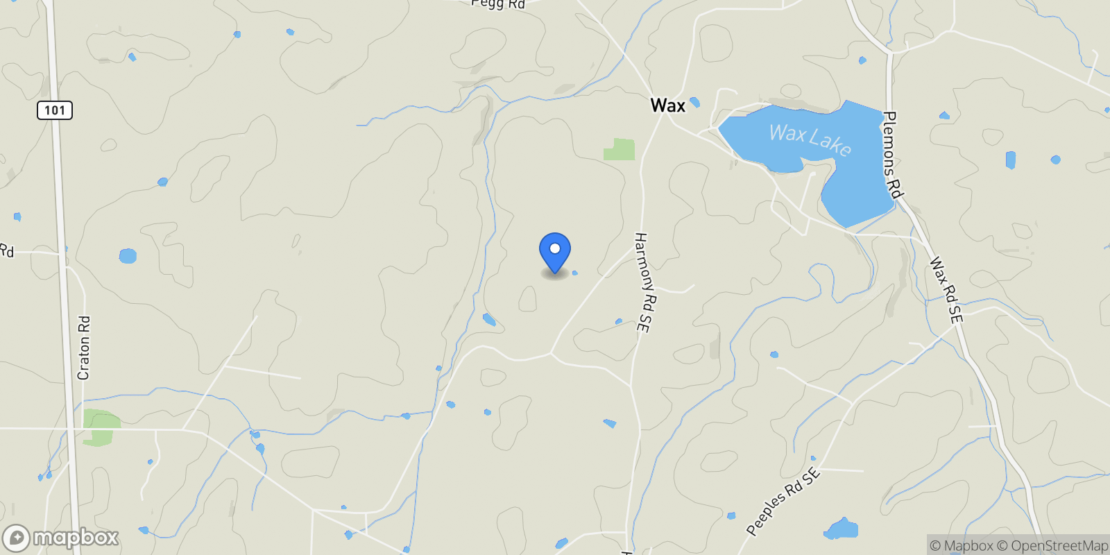 Map showing 110 Williams Road SE, Silver Creek, Georgia, United States.