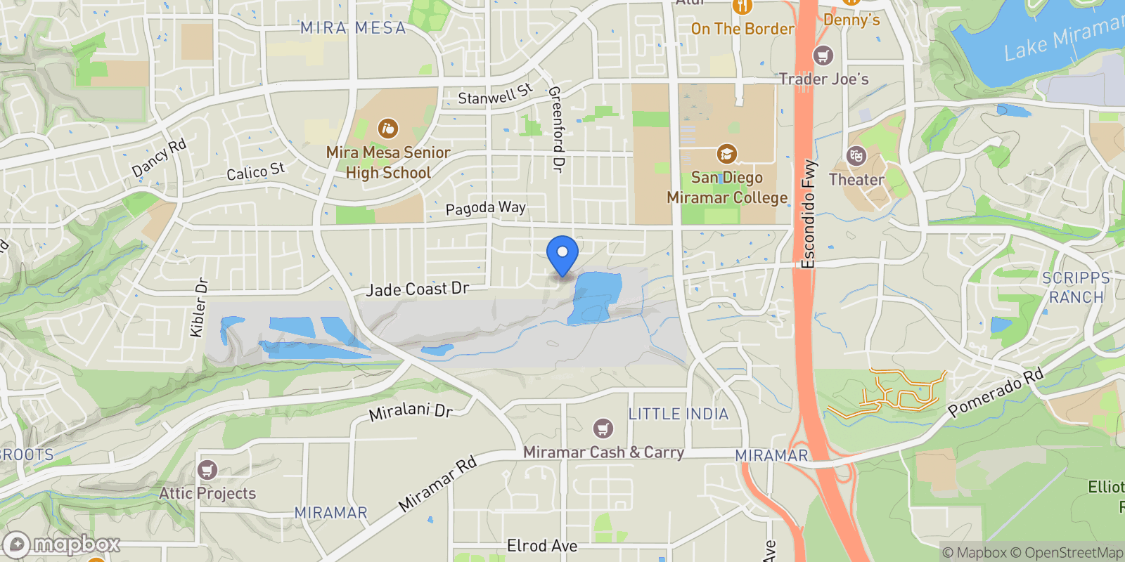 Map showing 10175 Autumnview Lane, San Diego, California, United States.