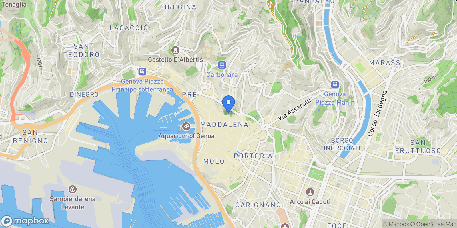 Map showing Corso Europa, Genoa, Liguria, Italy.