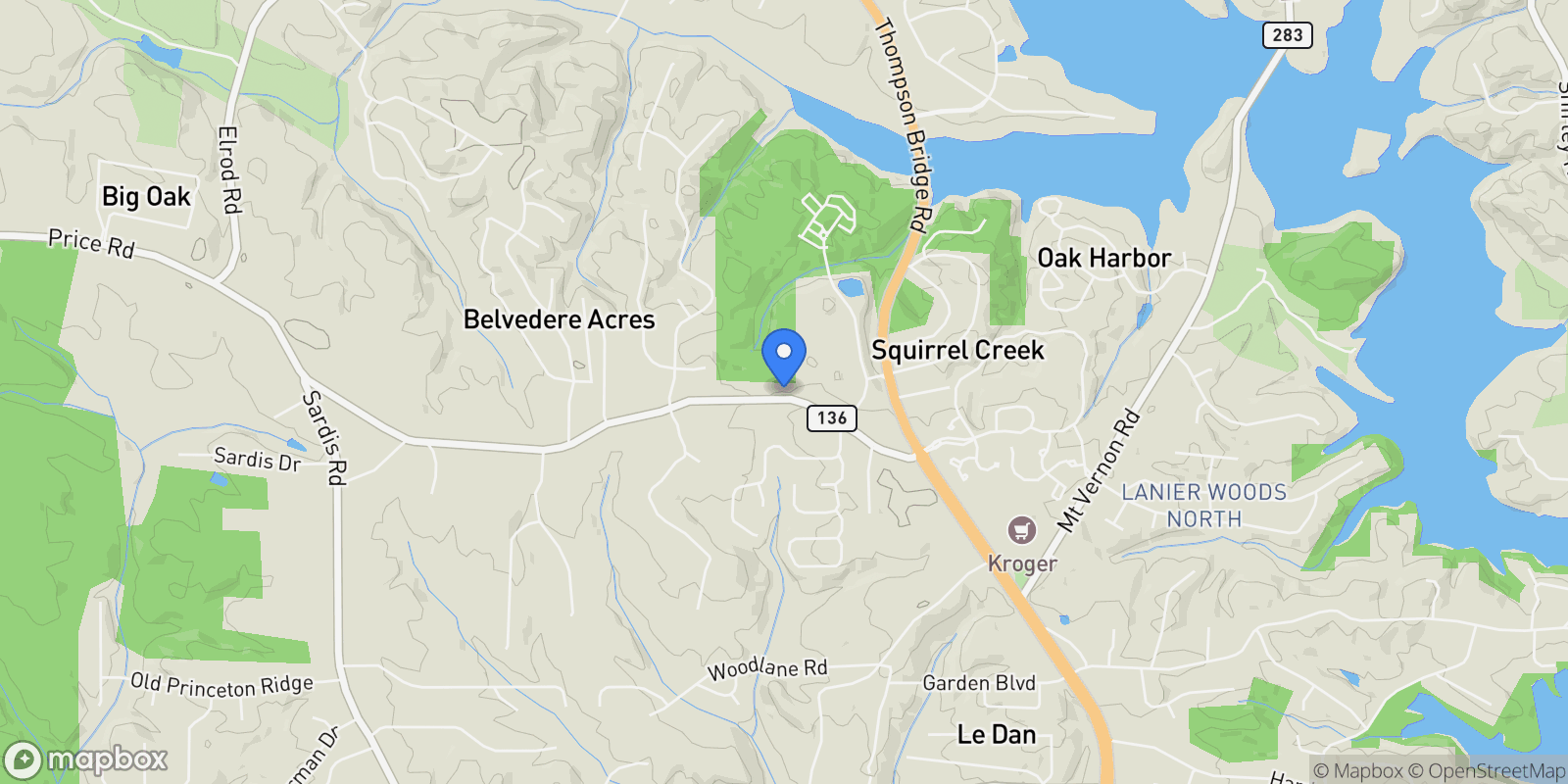 Map showing 3804 Price Road, Gainesville, Georgia, United States.
