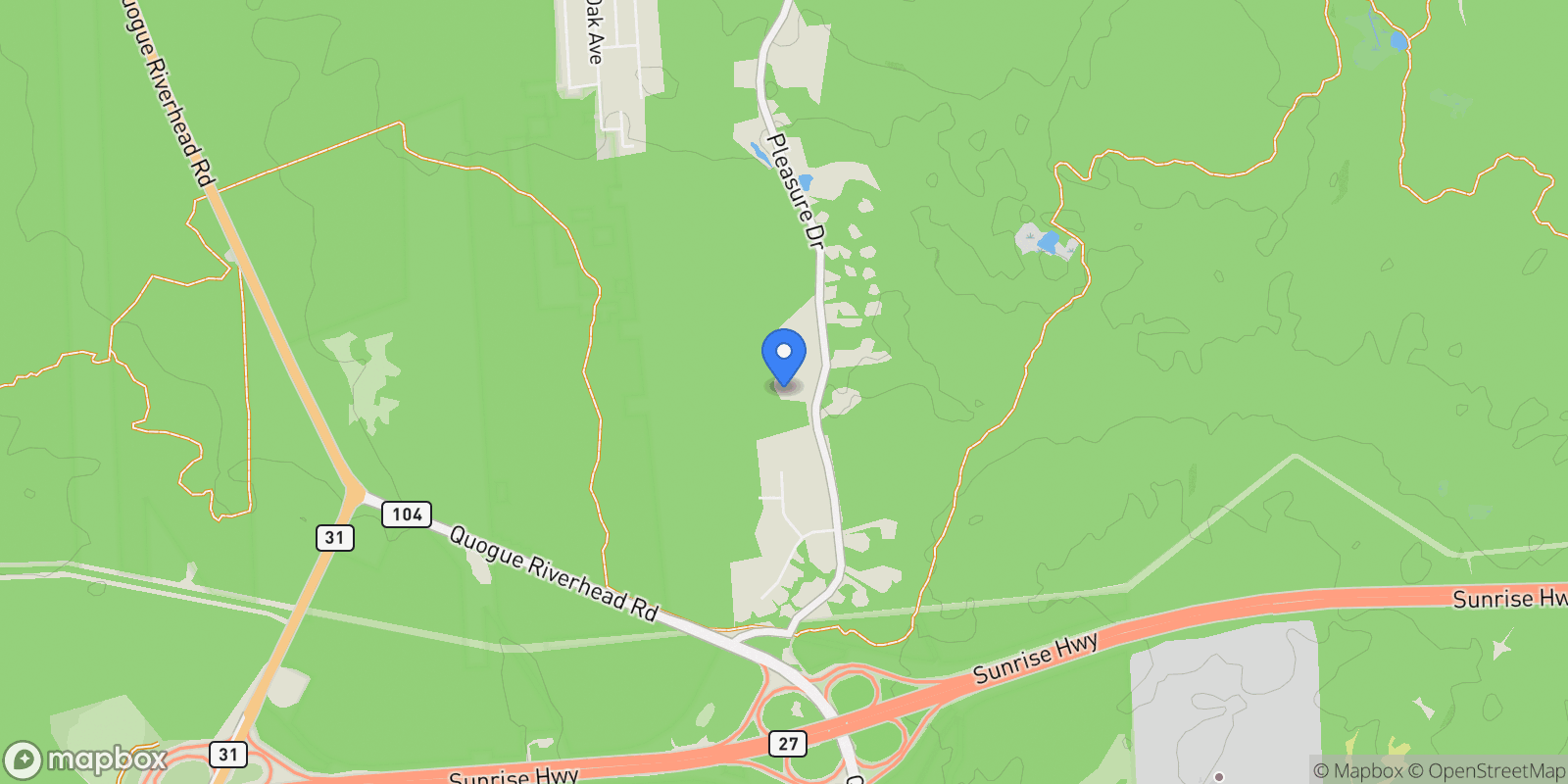 Map showing 707 Pleasure Drive , Flanders, NY 11901, Jamesport, New York, United States.