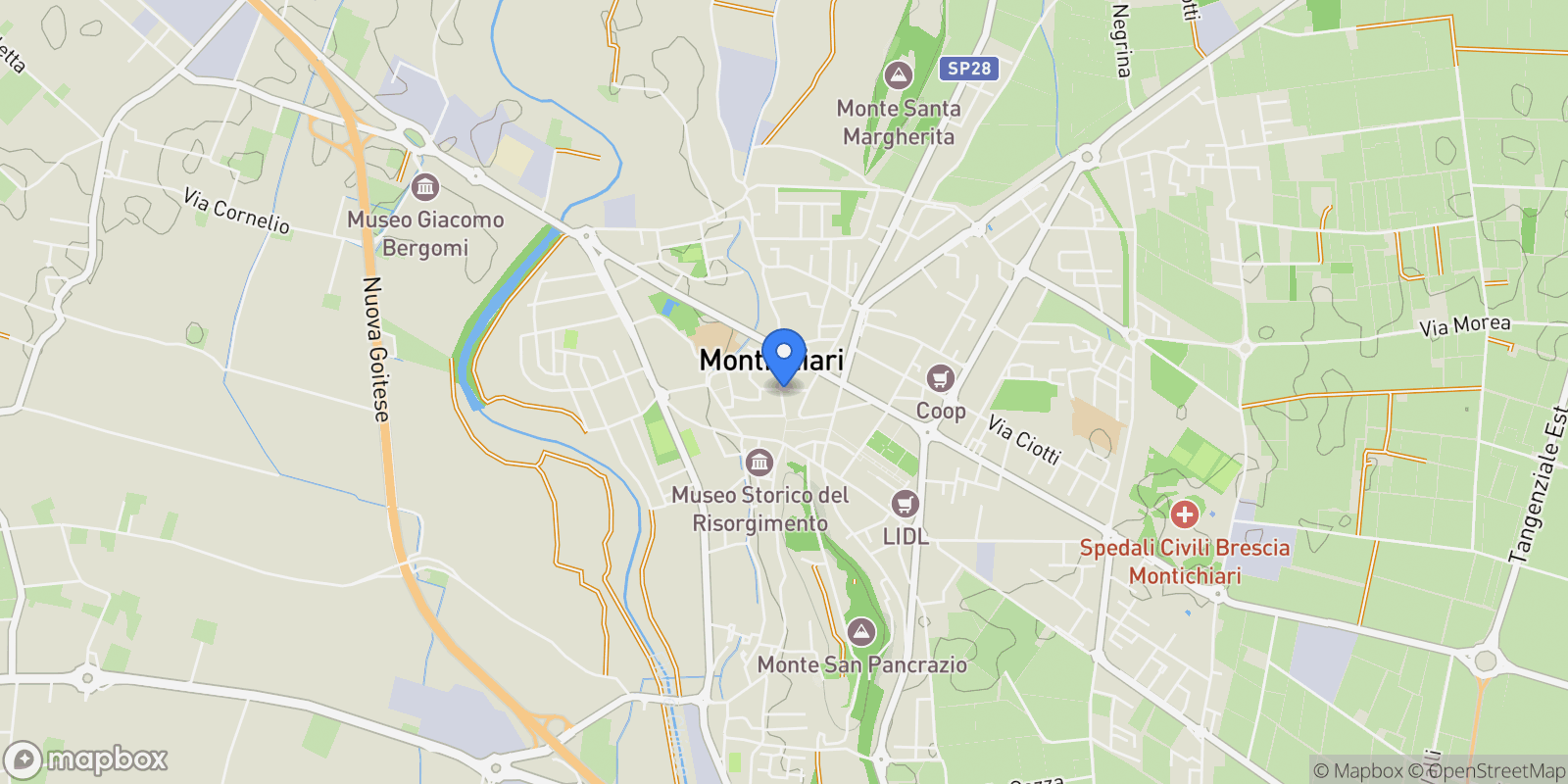 Map showing Via Antonio Tebaldini 2, Montichiari, Lombardy, Italy.