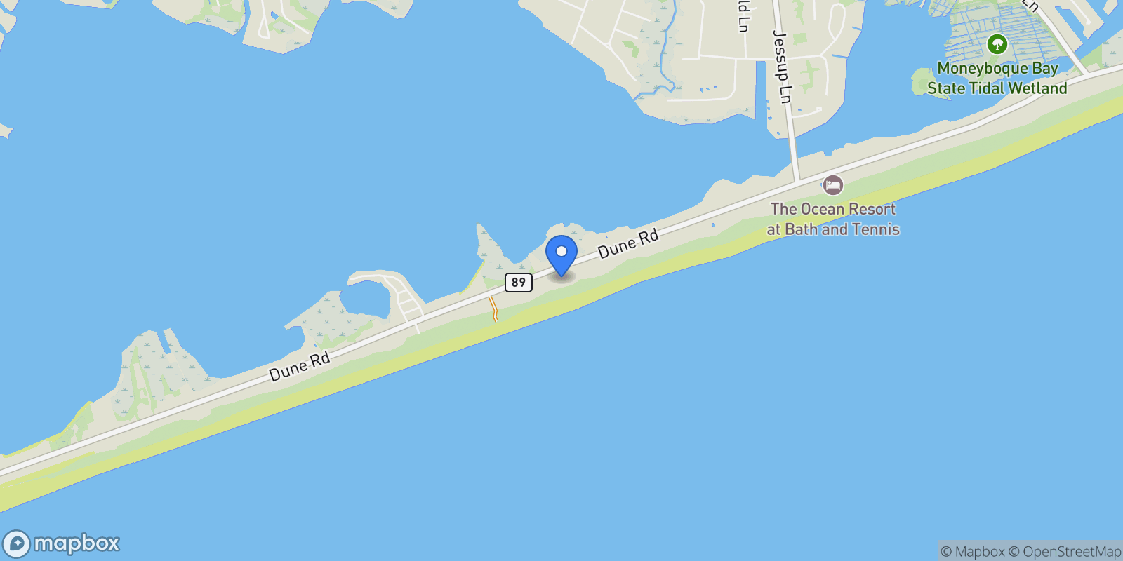 Map showing 355 Dune Road , Westhampton Beach, NY 11978, Westhampton Beach, New York, United States.