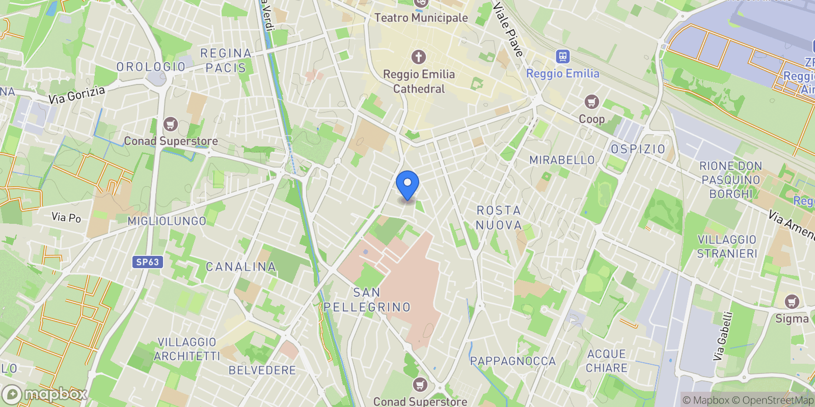 Map showing Via Ruggero Da Vezzano 2, Canali, Emilia-Romagna, Italy.
