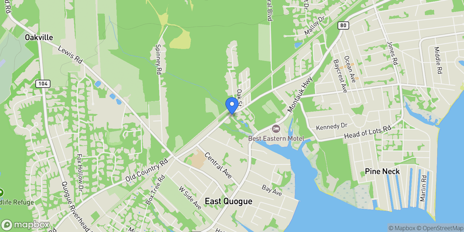Map showing 67 Old Country Road , East Quogue, NY 11942, East Quogue, New York, United States.