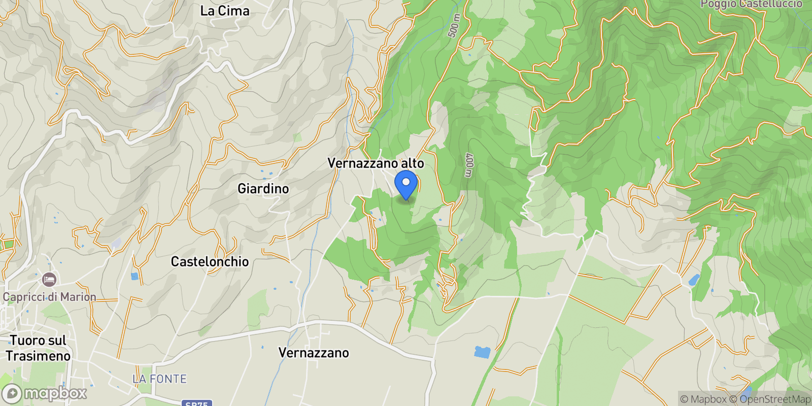 Map showing Umbria, Italy.