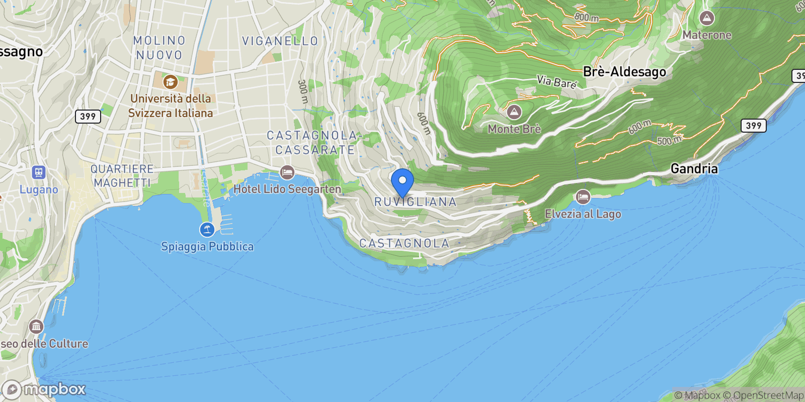 Map showing 6977 Lugano, Switzerland, Lugano, Ticino, Switzerland.