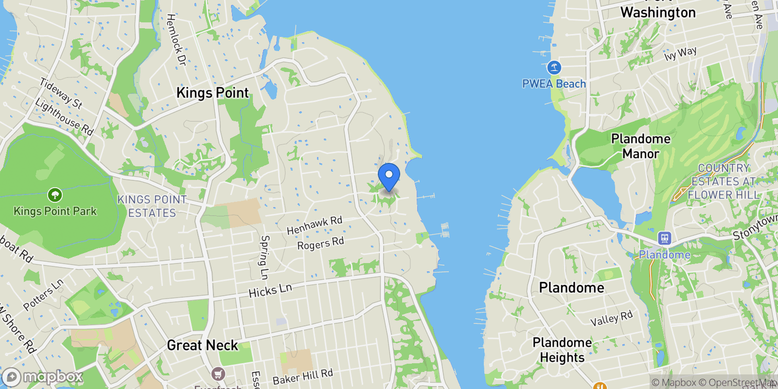 Map showing 40 Deer Park Road, Great Neck, NY 11024, Kings Point, New York, United States.