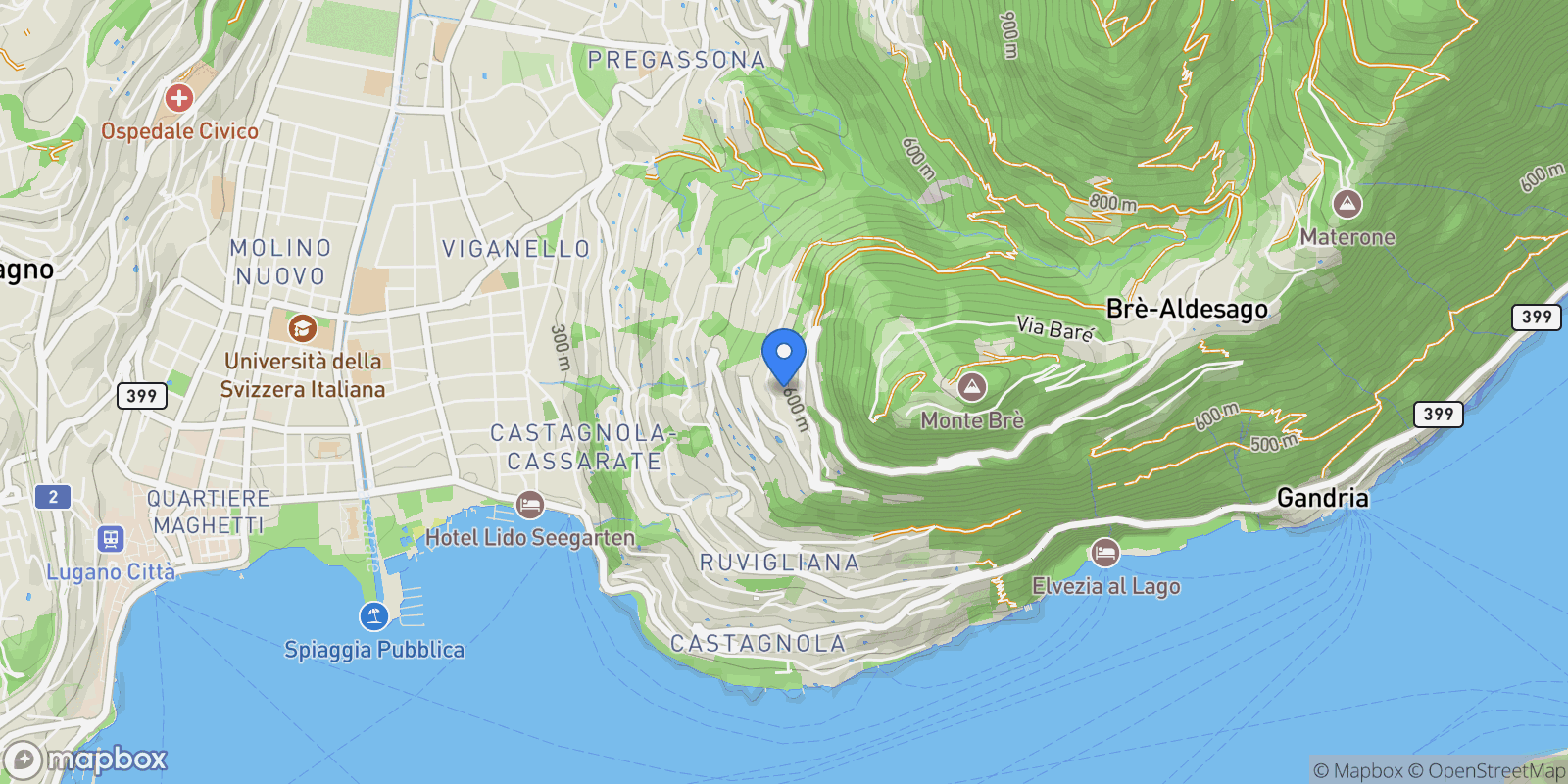 Map showing Aldesago, 6974 Lugano, Switzerland, Lugano, Ticino, Switzerland.