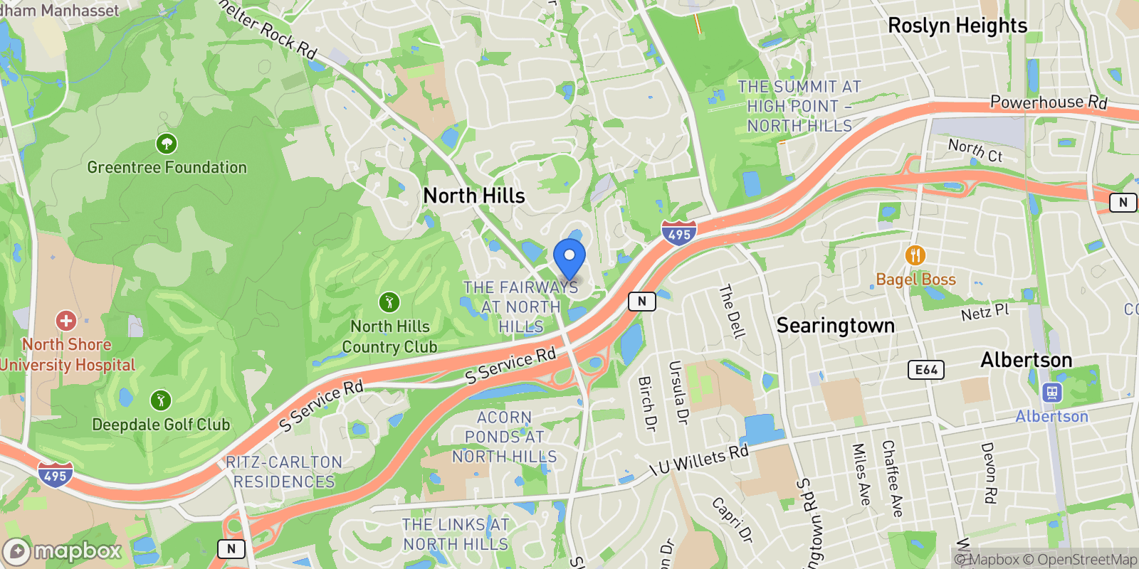 Map showing 52 Hyde Court, Manhasset, NY 11030, Manhasset, New York, United States.