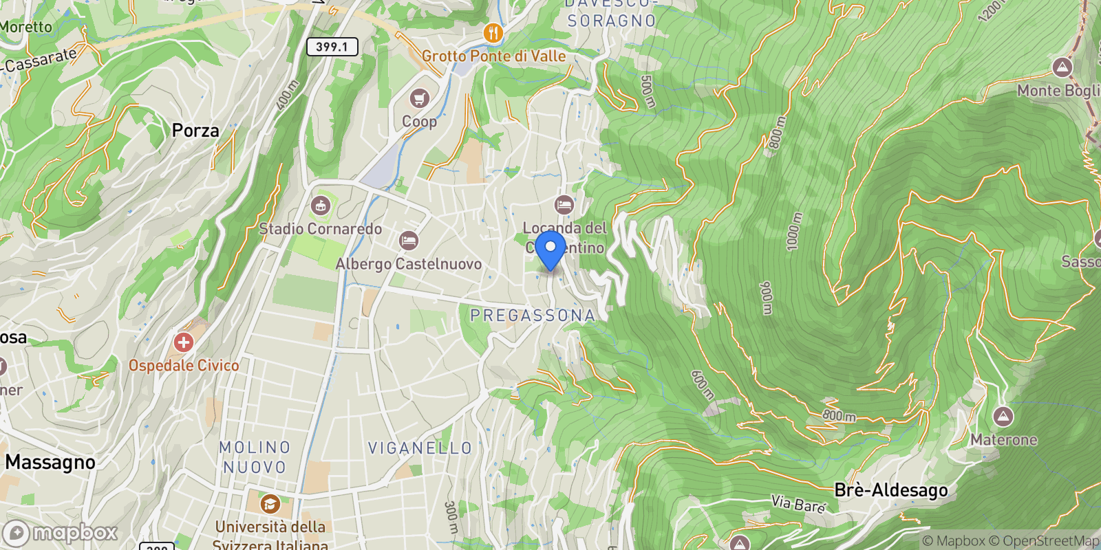Map showing Pregassona, 6963 Lugano, Switzerland, Lugano, Ticino, Switzerland.
