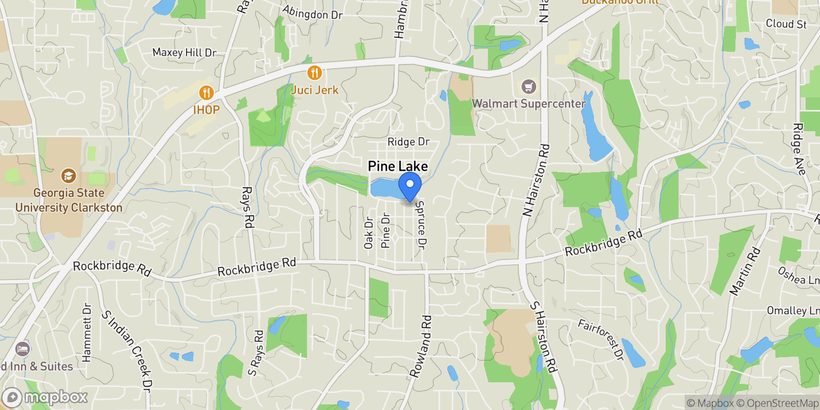 Map showing Pine Lake, Georgia, United States.