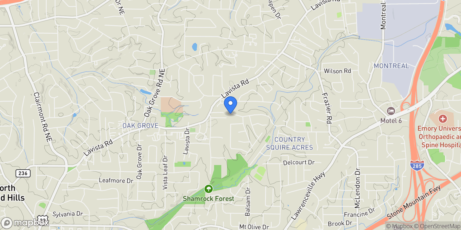 Map showing Decatur, Georgia, United States.