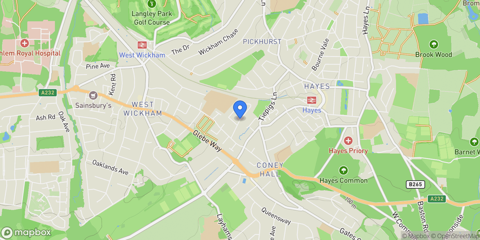 Map showing Windermere Road, West Wickham, Kent, BR4 9AP, West Wickham, England, United Kingdom.