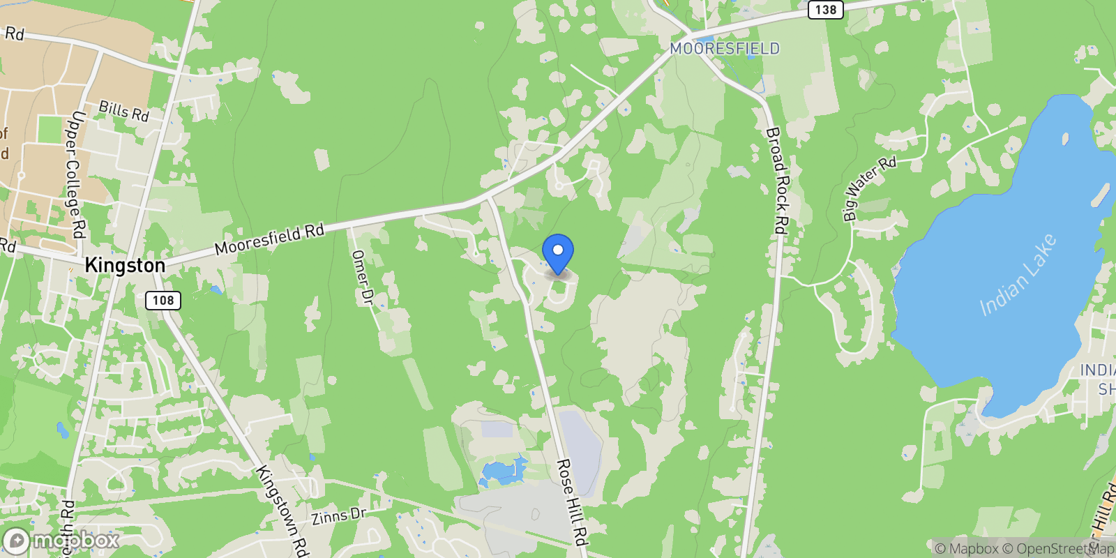 Map showing 95 North Woods Trail, South Kingstown, RI, 02879, USA, South Kingstown, Rhode Island, United States.