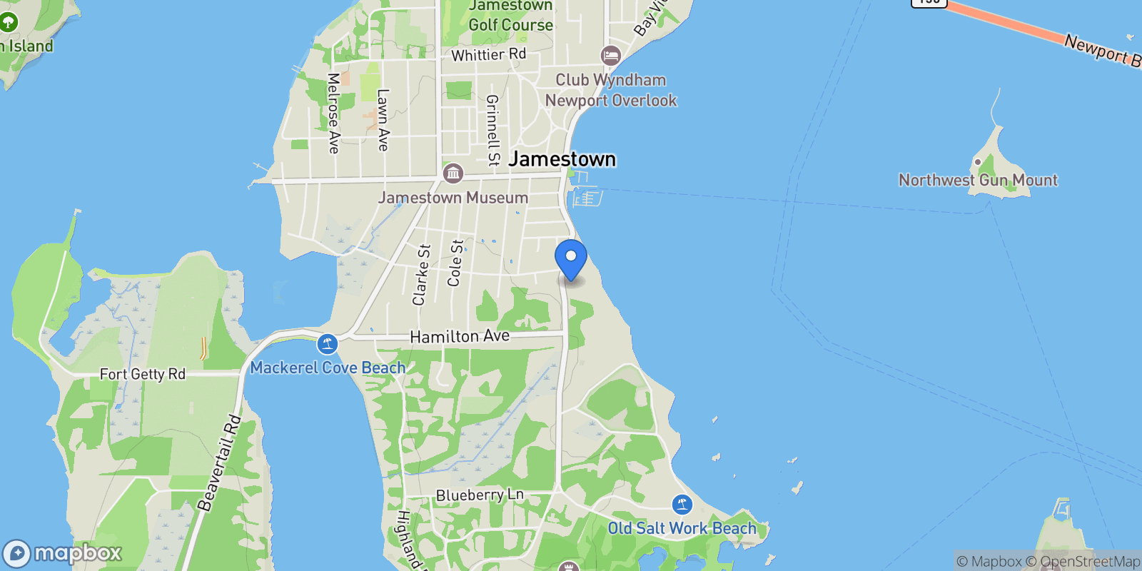 Map showing 39 Walcott Avenue, Jamestown, RI, 02835, USA, Jamestown, Rhode Island, United States.