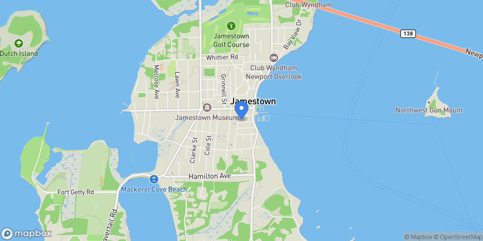 Map showing 20 Lincoln Street, Jamestown, RI, 02835, USA, Jamestown, Rhode Island, United States.