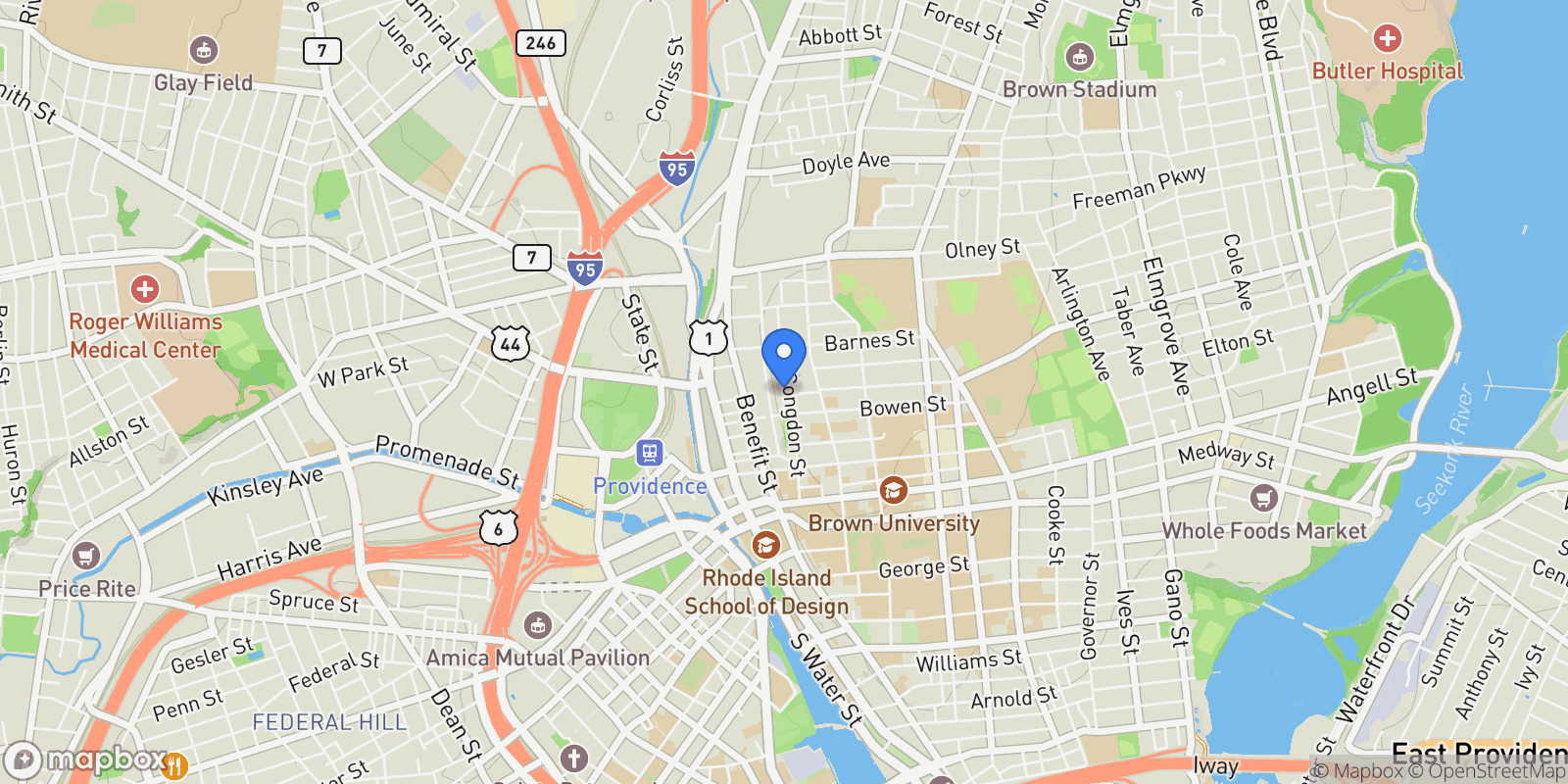 Map showing 98 Congdon Street, Providence, RI, 02906, USA, Providence, Rhode Island, United States.