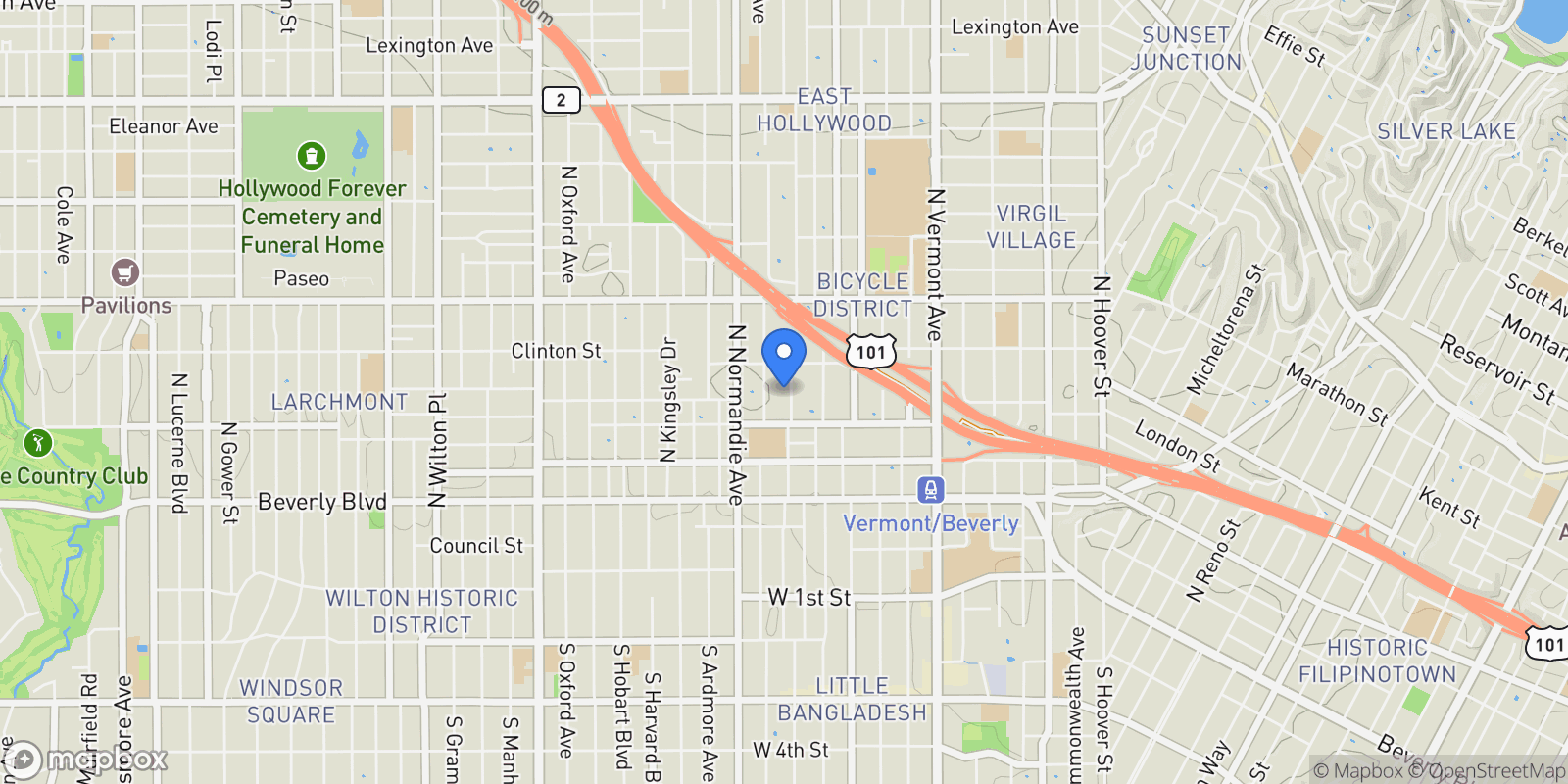 Map showing 539 N Alexandria Avenue, Los Angeles, CA 90004, Los Angeles, California, United States.