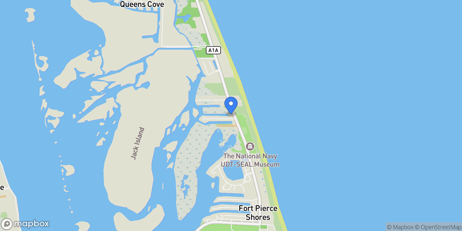 Map showing 3601 N Highway A1a, Fort Pierce, Florida, United States.