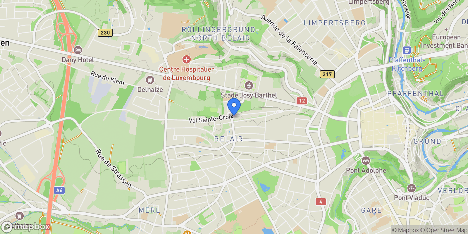 Map showing 97, Val Ste Croix, Luxembourg, Luxembourg District, Luxembourg.