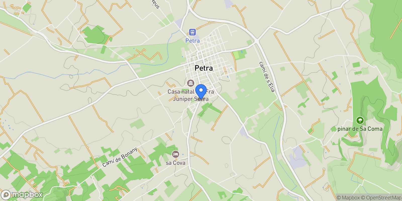 Map showing Petra, Petra, BALEARES, Petra, Petra, Balearic Islands, Spain.