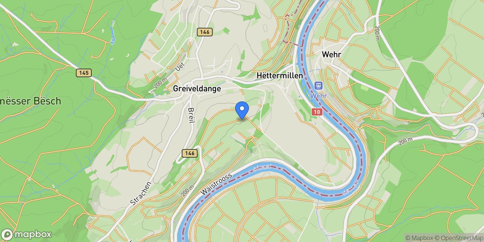 Map showing Stadtbredimus, Remich, Luxembourg.