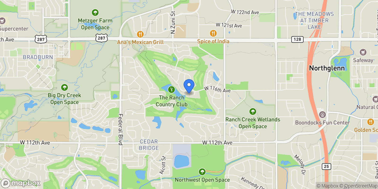 Map showing 2184 W 116th Avenue, Thornton, Colorado, United States.