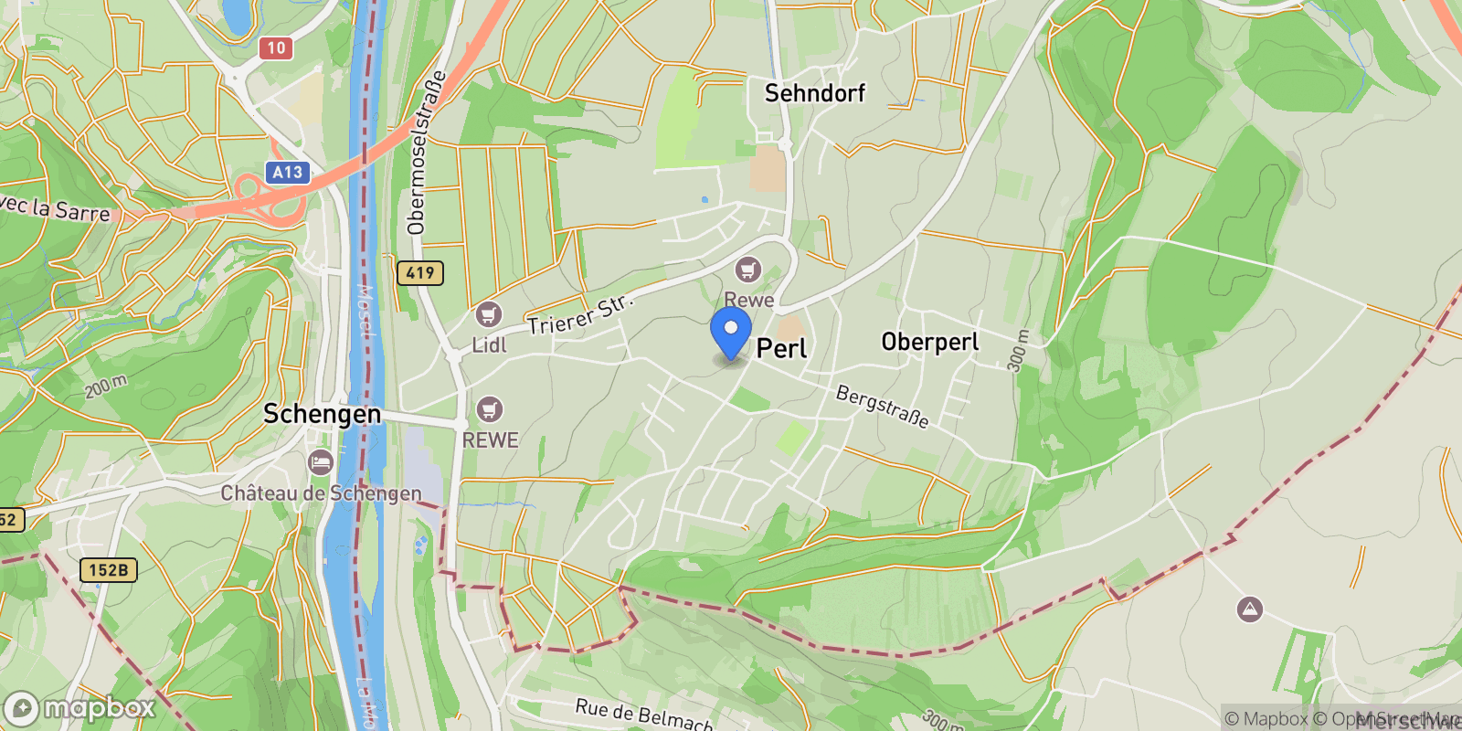 Map showing Perl, Saarland, Germany.