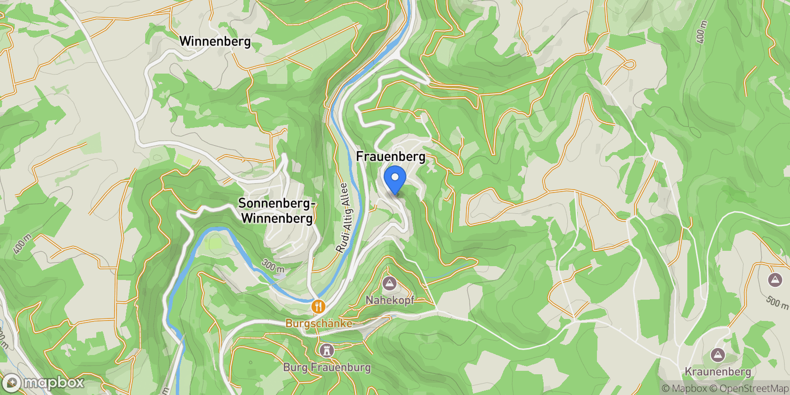 Map showing Frauenberg, Rhineland-Palatinate, Germany.