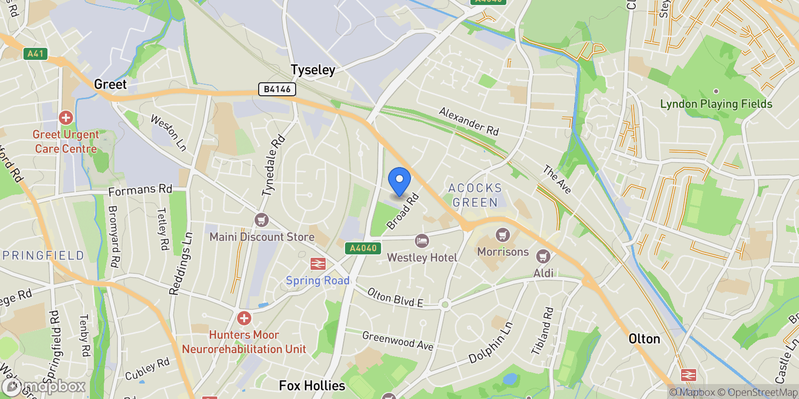 Map showing Birmingham, England, United Kingdom.