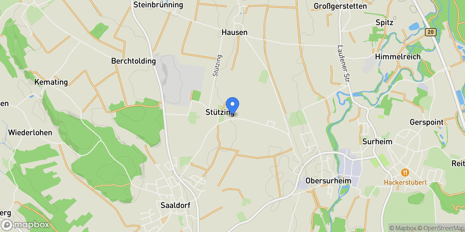Map showing Saaldorf-Surheim, Bavaria, Germany.