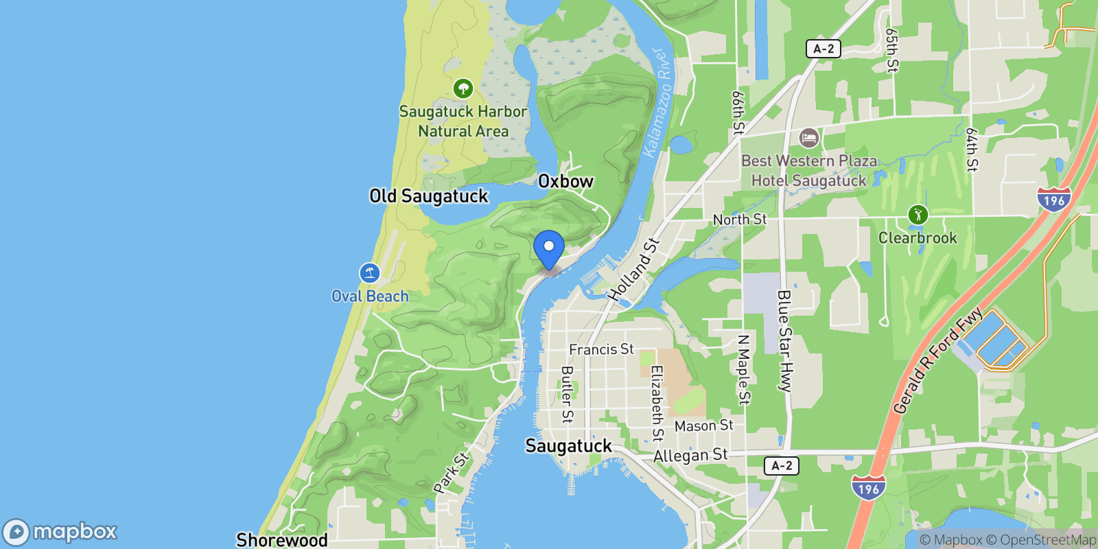 Map showing 873 Park Street, Saugatuck, MI 49453, Fennville, Michigan, United States.
