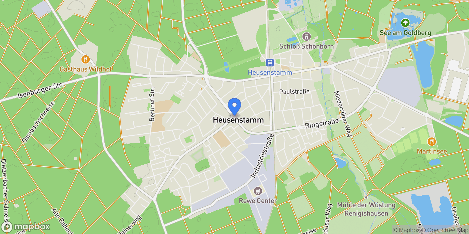 Map showing Heusenstamm, Hessen, Germany.